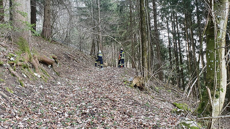 Datei:2020-03-27 (108) Rescue of a person in an alpine terrain in Schroffengegend, Loich, Austria.jpg