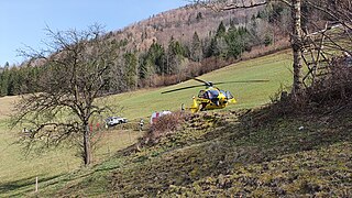 2020-03-27 (112) Airbus H 135 Christophorus 15 (OE-XVA) from Christophorus Flugrettungsverein at rescue of a person in a alpine terrain in Schroffengegend, Loich, Austria.jpg